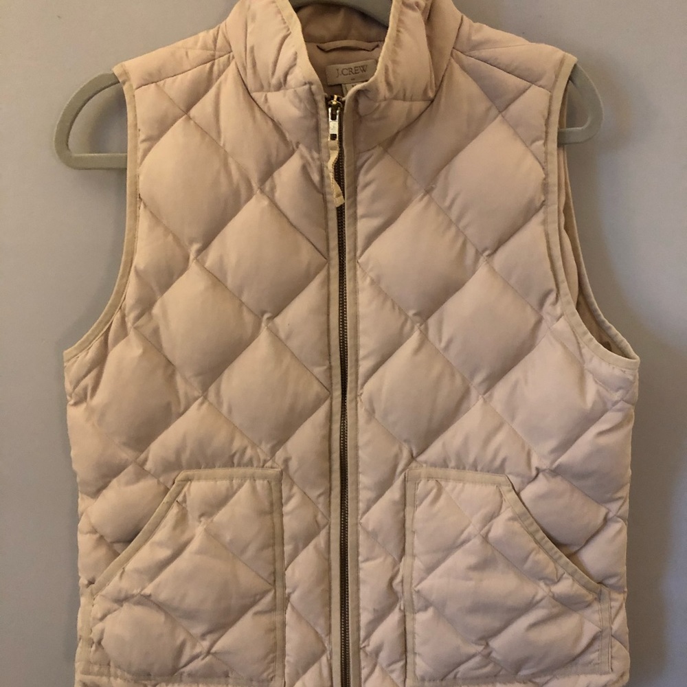 j crew tan vest